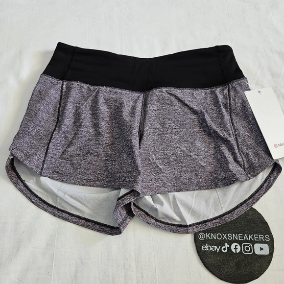 lululemon athletica Pants - Lululemon Speed Up MR Lined Short 4" Grwy Black MBHL LW7AVNT Women's Size 4